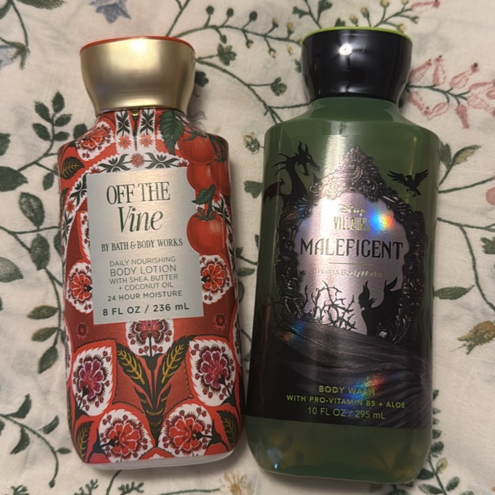 Bath & Body Works Off The Vine Body Lotion and maleficent body wash duo